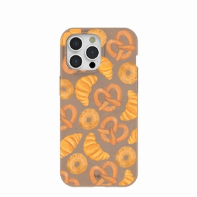 Chocolate Brown Baked Goodies iPhone 15 Pro Max Case Frosted Finish Minimal Surface