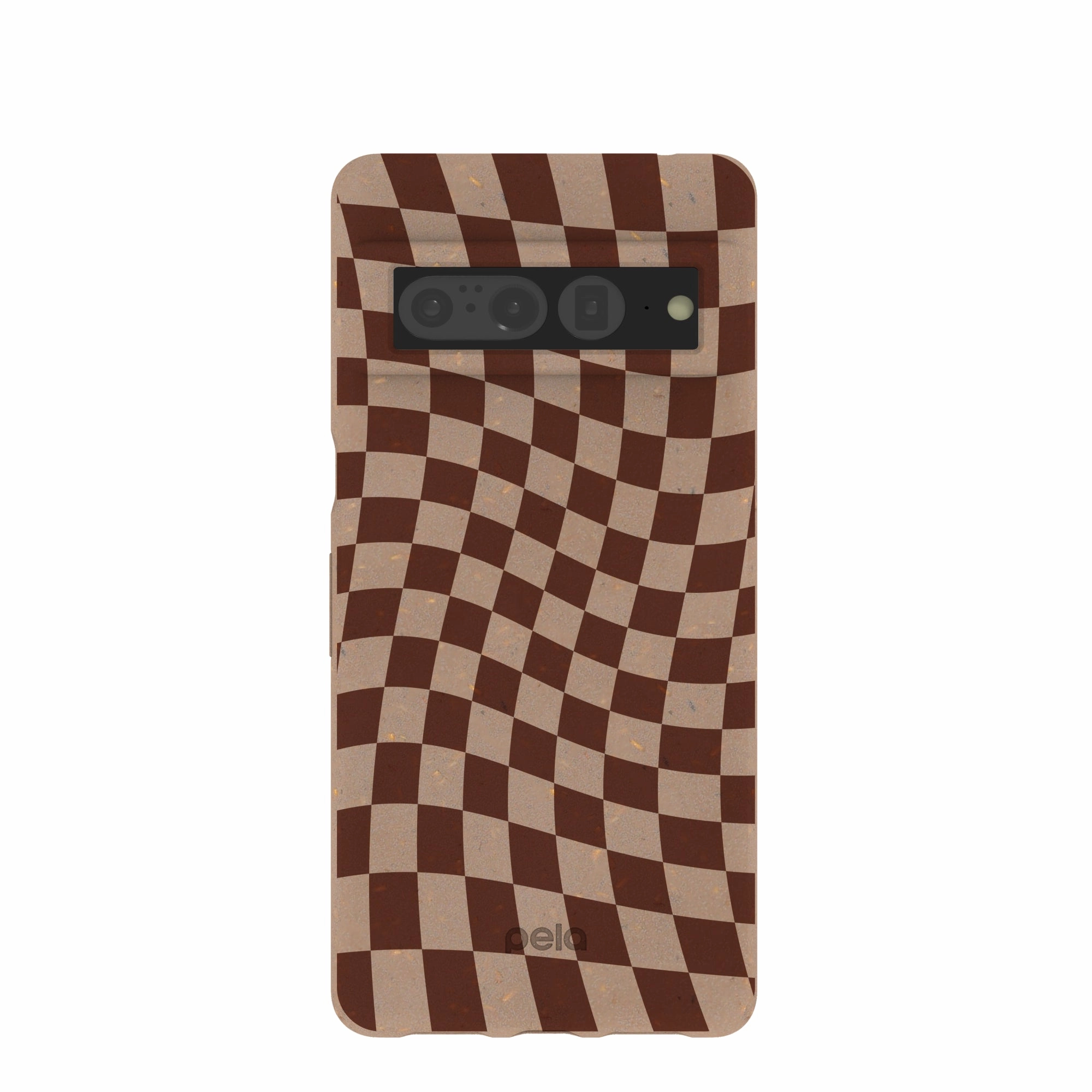 Chocolate Brown Cafe Check Google Pixel 7 Pro Case Minimal Texture