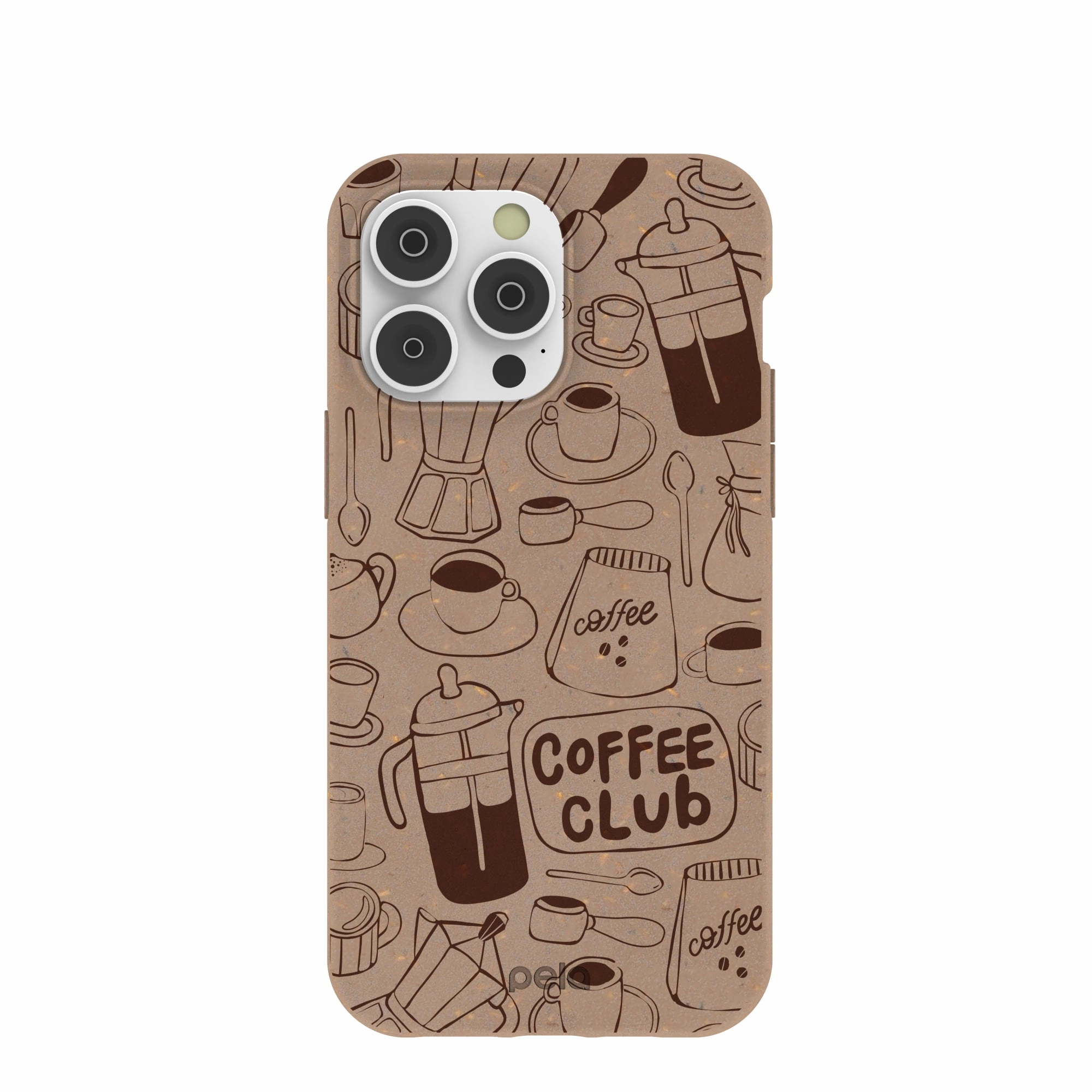 Protective Texture Layer Chocolate Brown Coffee Club iPhone 14 Pro Max Case