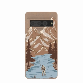Daily Durability Bold Look Chocolate Brown Gone Fishing Google Pixel 7 Pro Case