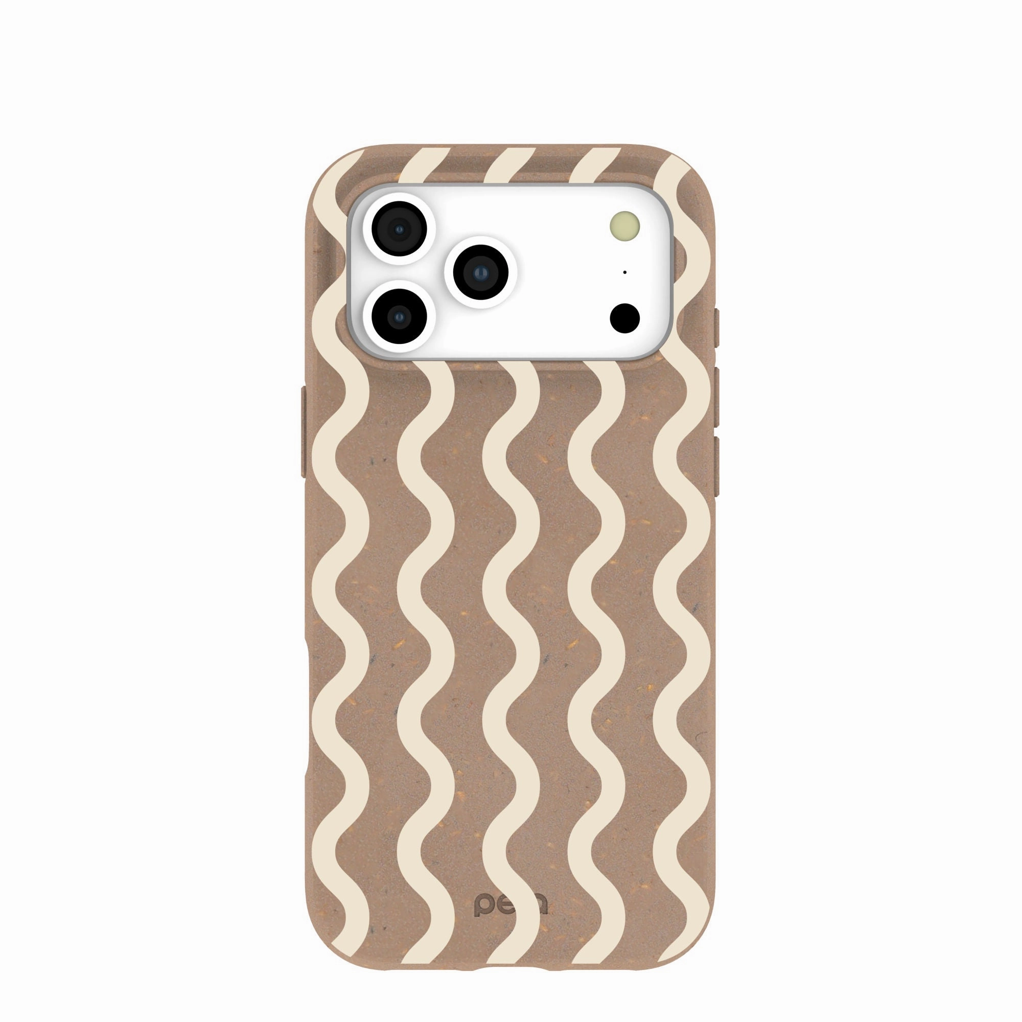 Chocolate Brown Latte Waves iPhone 17 Pro Max Case Shock Cushion