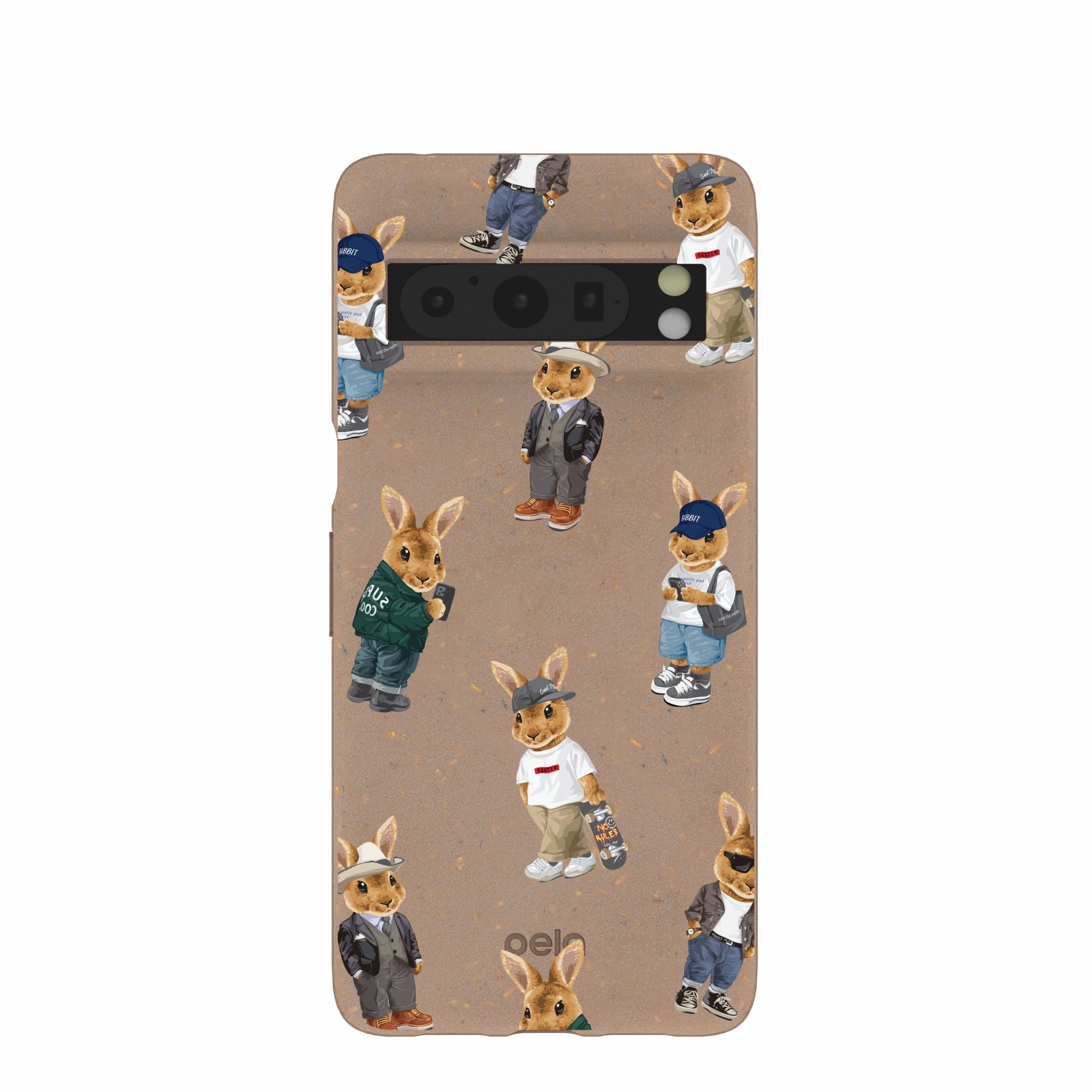 Bold Look Matte Detail Chocolate Brown Rabbit Friends Google Pixel 8 Pro Case