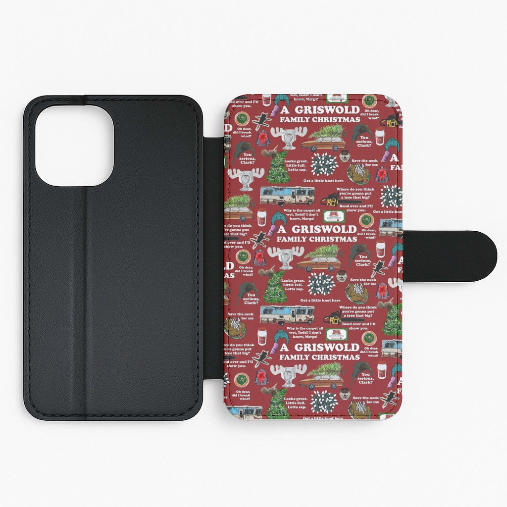 Christmas Holiday Collage Flip Wallet Phone Case Outdoor Adventure