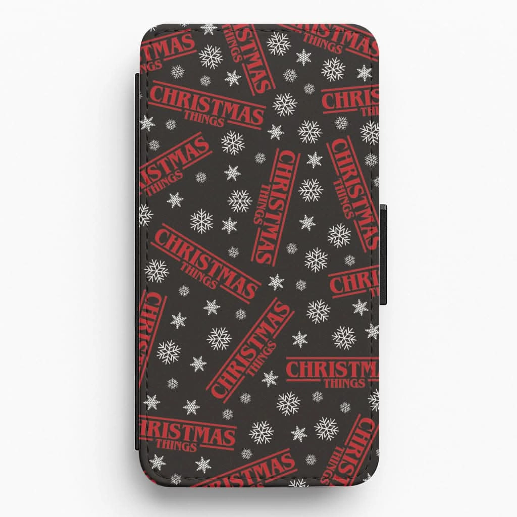Christmas Things Snowflake Pattern Flip / Wallet Phone Case Refined Protection