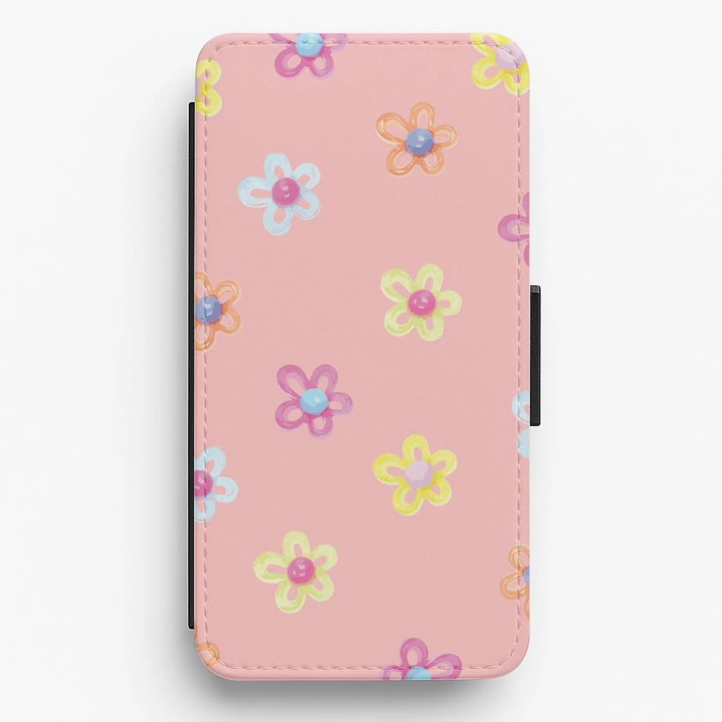 Flower Gems Pattern Flip / Wallet Phone Case Hybrid Pattern Texture Soft Protection
