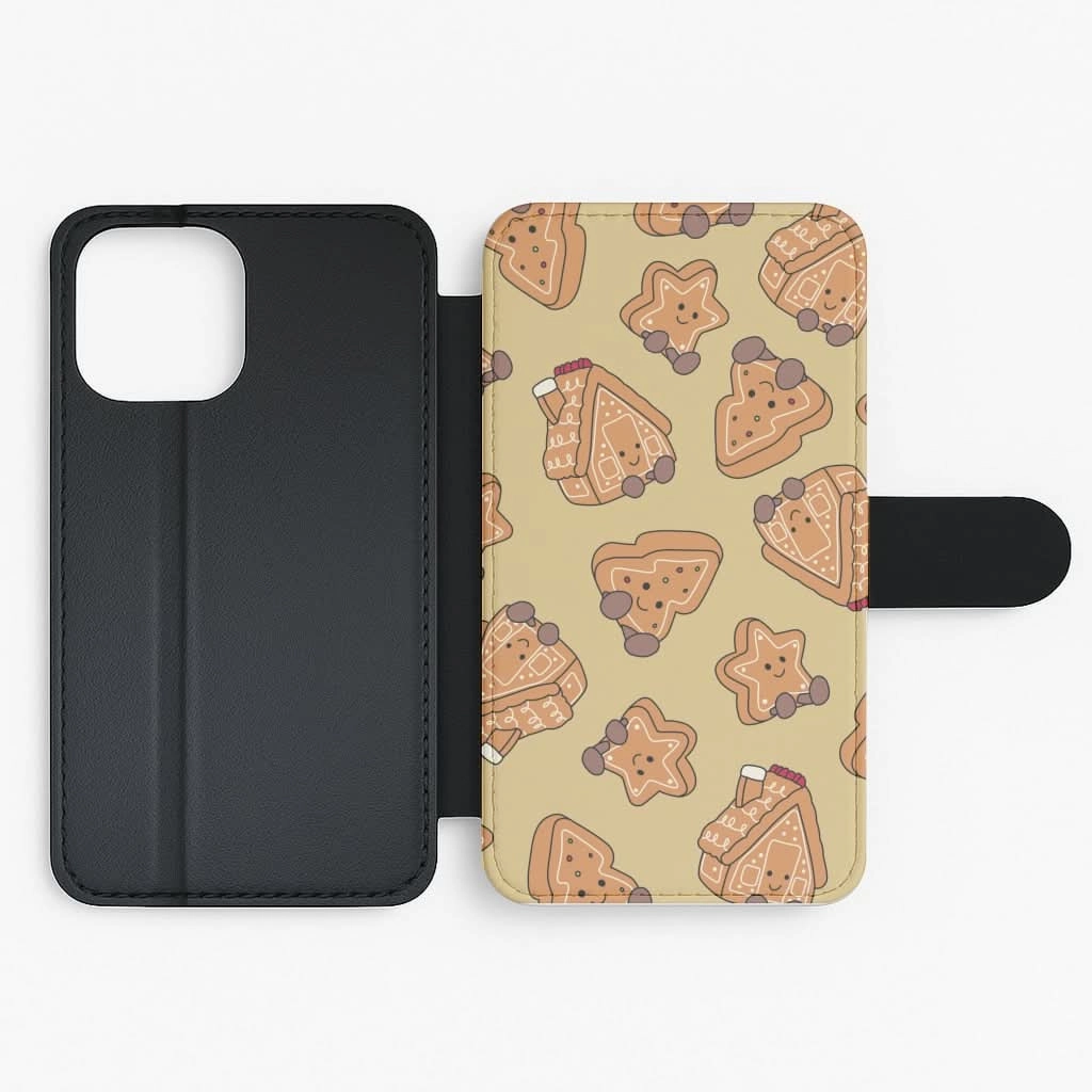Gingerbread Plushies Pattern Flip / Wallet Phone Case Modern Surface Design