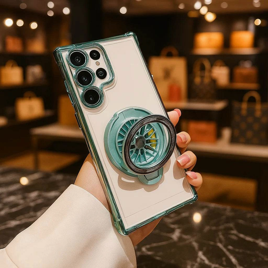 Lightweight Shell Galaxy S25 Series Electroplated Rotating Gyro Magnetic Case