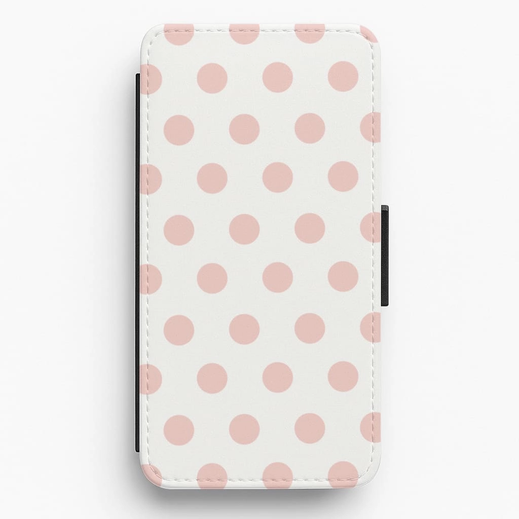 Ultra Slim Precision Cutouts Pink Polka Personalised Flip / Wallet Phone Case