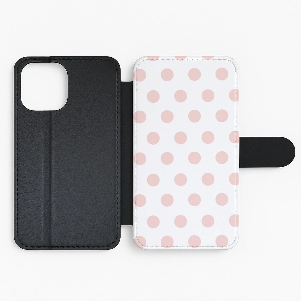 Pink Polka Personalised Flip / Wallet Phone Case Professional Look