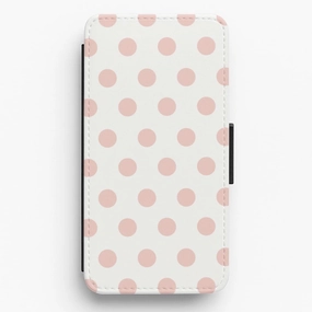 Ultra Slim Precision Cutouts Pink Polka Personalised Flip / Wallet Phone Case
