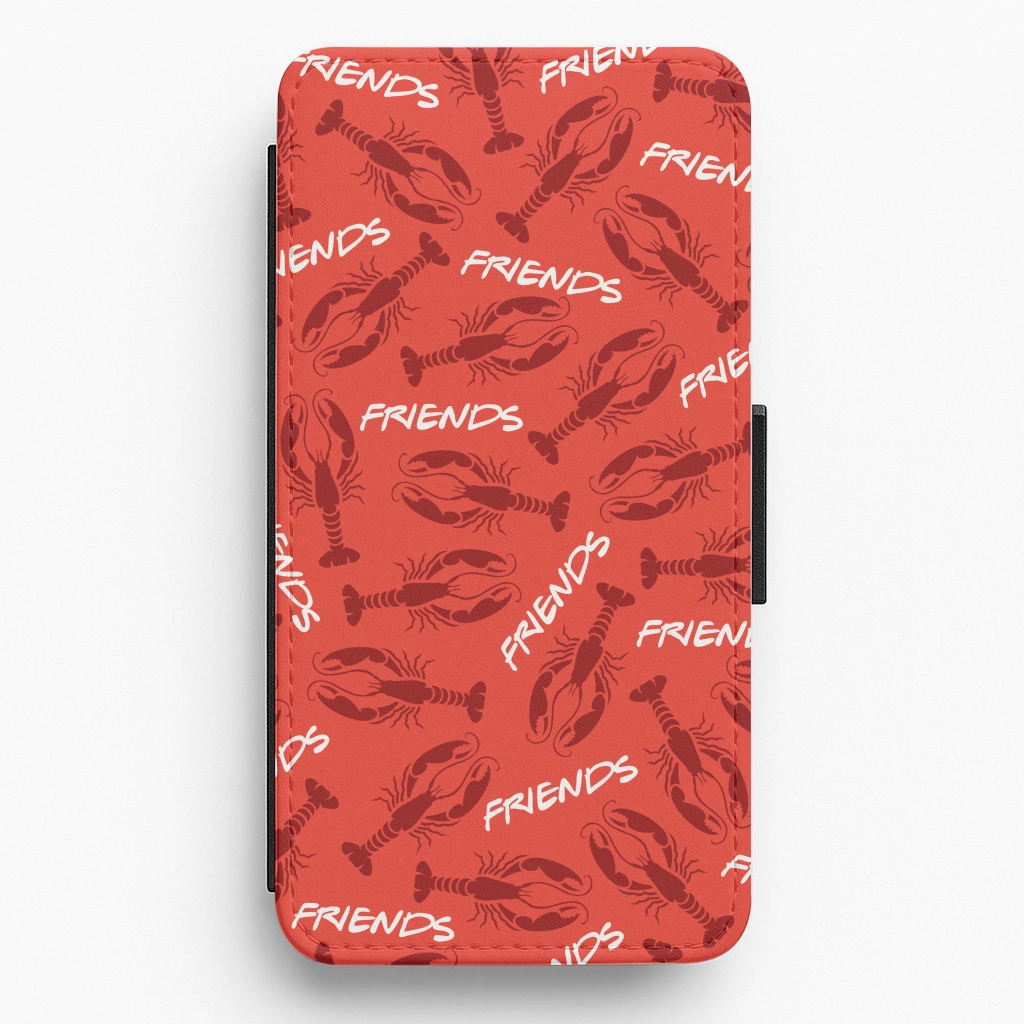 Clear Back Matte Coating Finish Sitcom Red Lobsters Pattern Flip / Wallet Phone Case