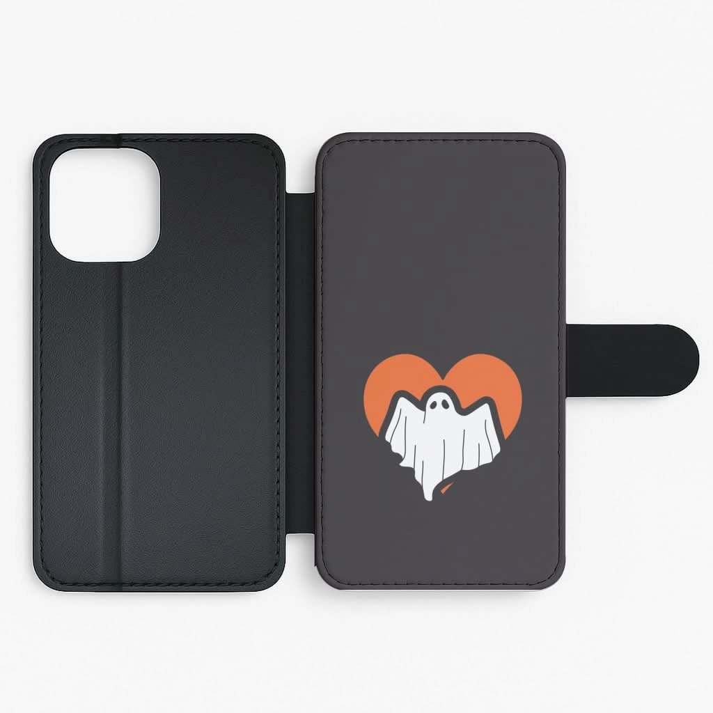 Pocket Friendly Elegant Comfort Ghost Heart  Flip / Wallet Phone Case