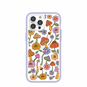 Clear Shrooms and Blooms iPhone 14 Pro Max Case With Lavender Ridge Matte Look