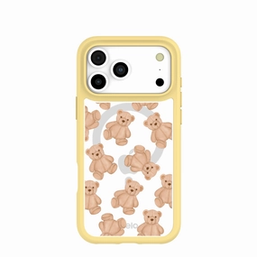 Clear Teddy Love iPhone 17 Pro Max Case With Sunbeam Ridge (MagSafe included) Hybrid Build Texture