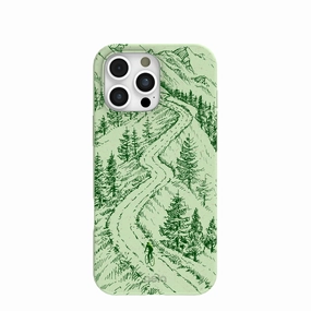 Sage Green Into the Mountains iPhone 16 Pro Max Case Soft Grip