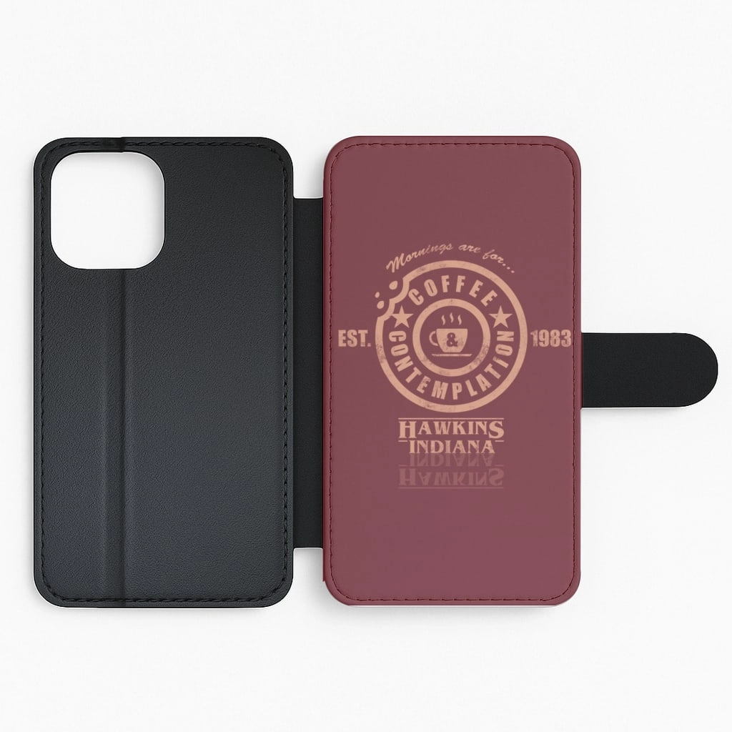 Stylish Detail Layer Coffee Contemplation Flip / Wallet Phone Case