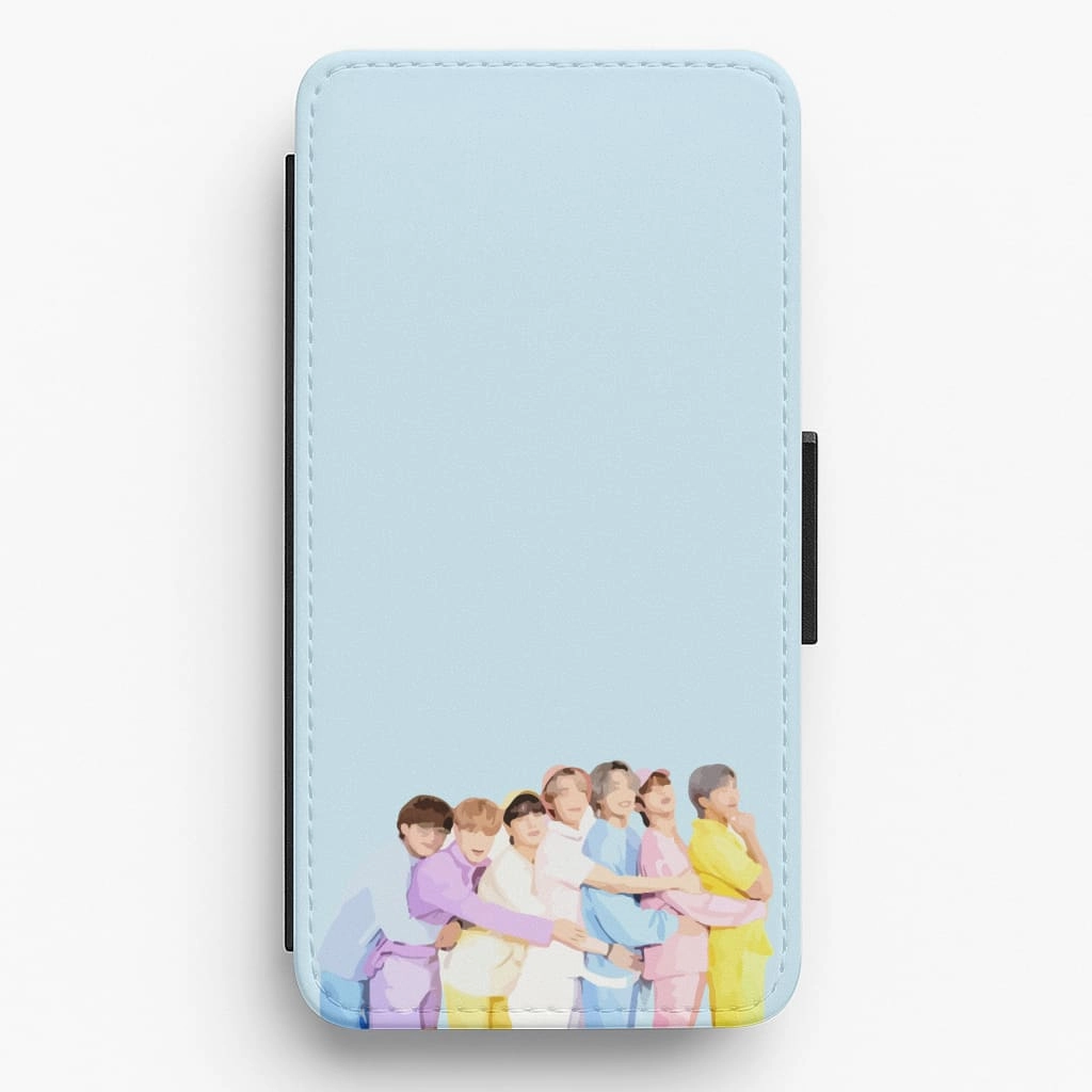 Soft Touch Colourful K-Pop Band Band Flip / Wallet Phone Case