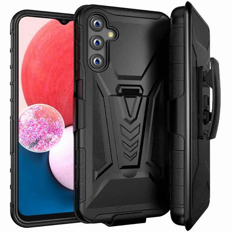 Samsung Galaxy A14 5G Dual-Layer Holster Case with Kickstand Vivid Detail