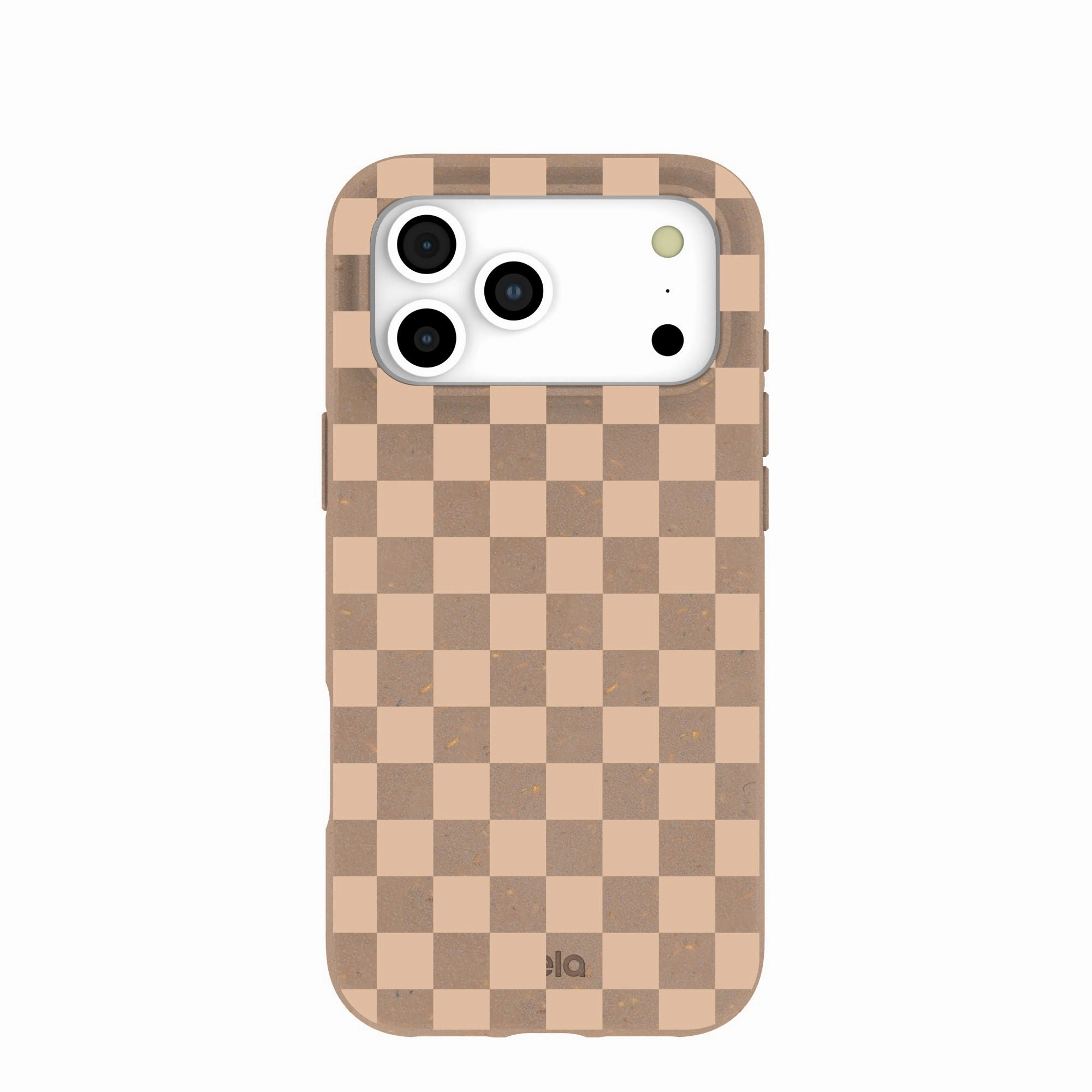 Chocolate Brown Latte Check iPhone 17 Pro Max Case Lightweight Build Quality Button Cover