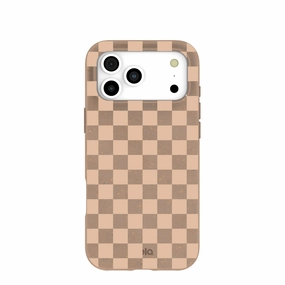 Chocolate Brown Latte Check iPhone 17 Pro Max Case Lightweight Build Quality Button Cover