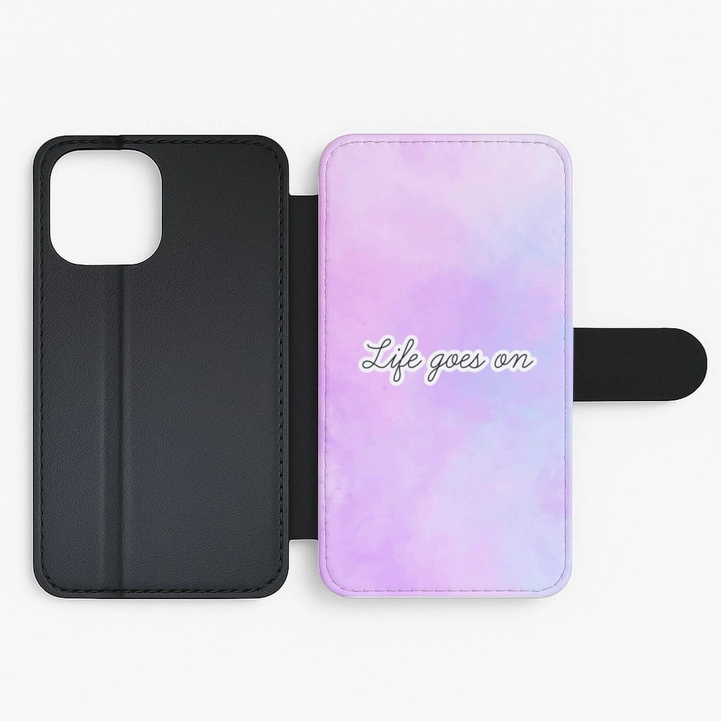 Durable Surface Design Minimal Surface Layer Life Goes On - BTS Flip / Wallet Phone Case