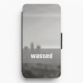 Travel Accessory Modern Grip Texture Wasted - Video Game Flip / Wallet Phone Case