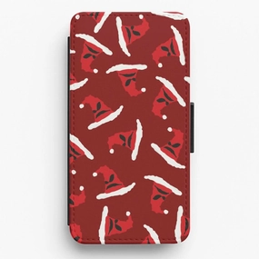 Sorting Christmas Hat Pattern Flip / Wallet Phone Case Wireless charging