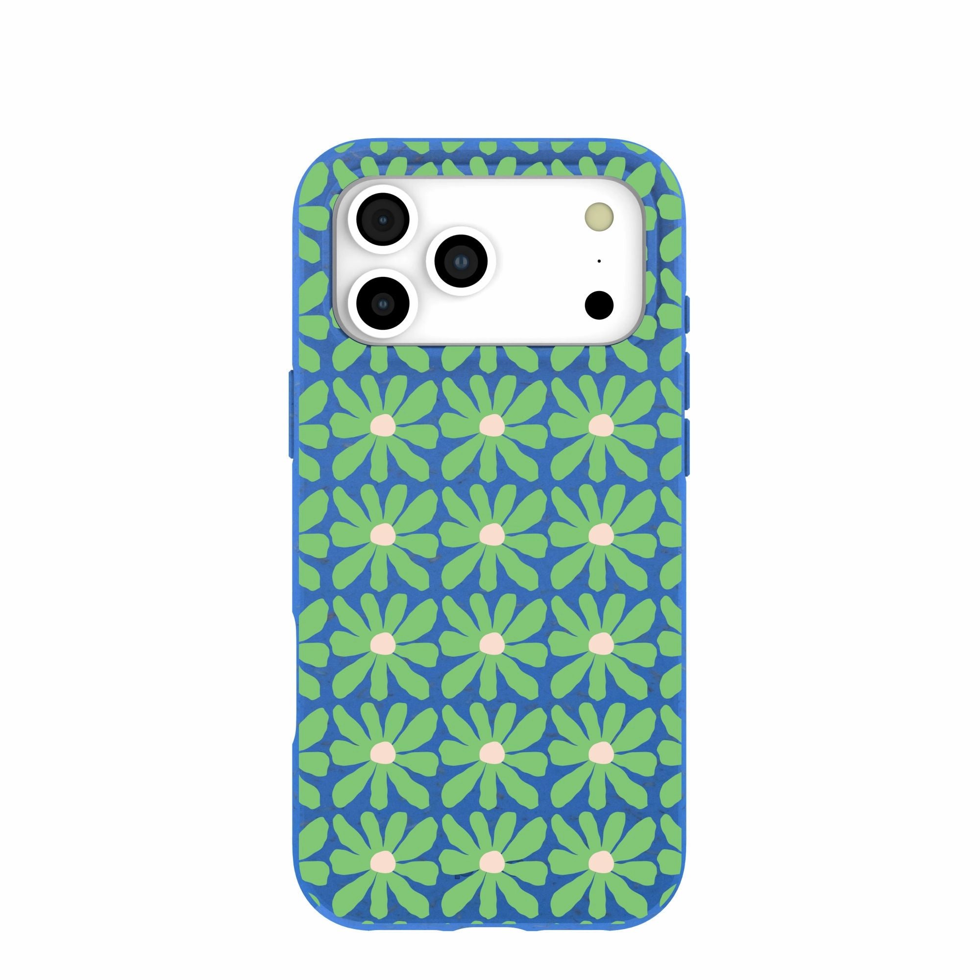 Slim Texture Grip Assist Electric Blue Flower Child iPhone 17 Pro Max Case