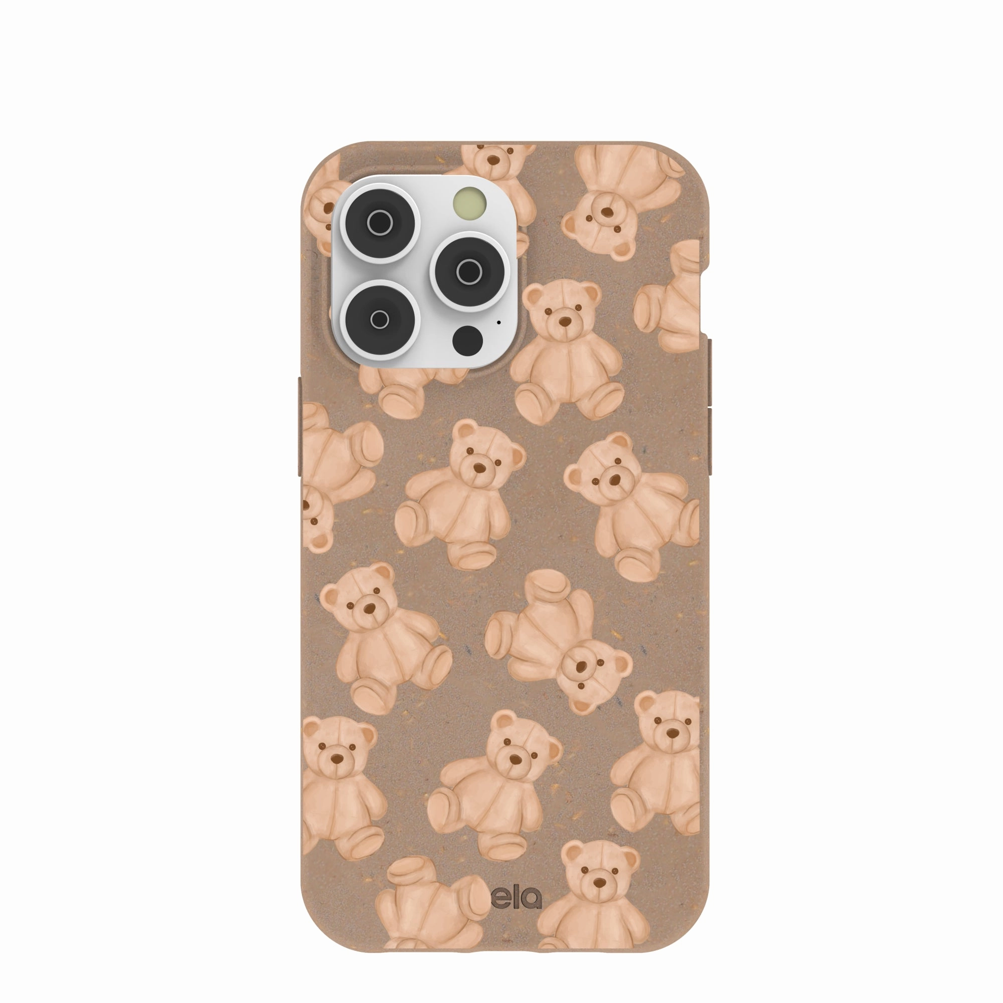 Chocolate Brown Teddy Love iPhone 14 Pro Max Case Classic Texture