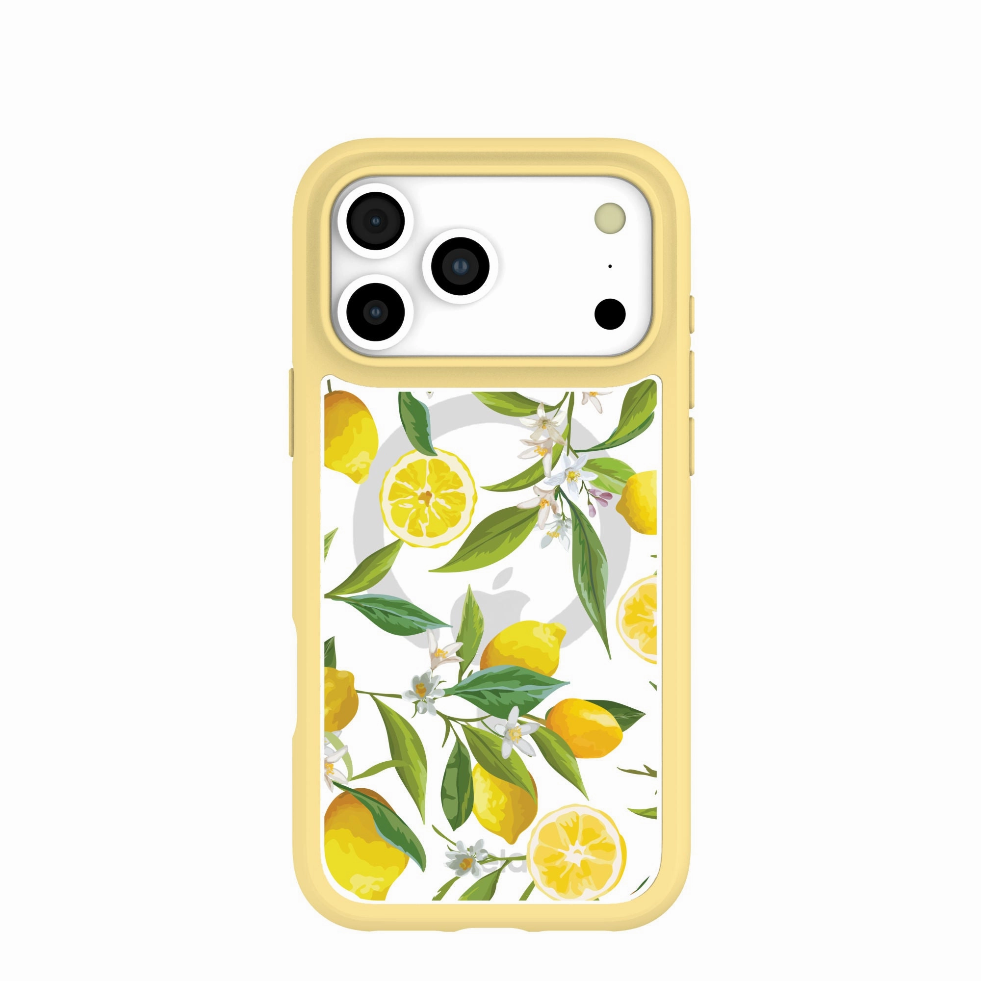 Clear Lemon Bloom iPhone 17 Pro Max Case With Sunbeam Ridge (MagSafe included) Rugged Edge Glossy Texture Layer