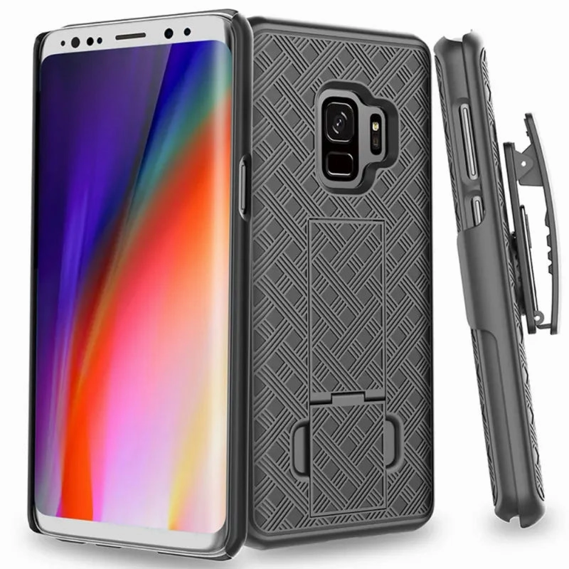 Durable Build Texture Samsung Galaxy S9 Belt Clip Holster Phone Case