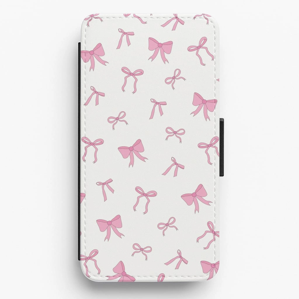 Coquette Variety Pink Bows Pattern Flip / Wallet Phone Case custom design Protective Form Fit