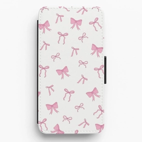 Coquette Variety Pink Bows Pattern Flip / Wallet Phone Case custom design Protective Form Fit