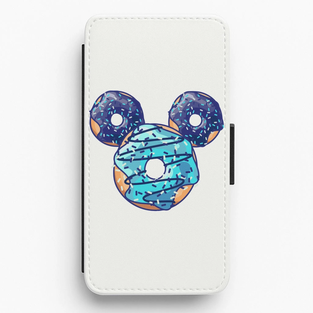 Fairytale Mouse Doughnuts Flip / Wallet Phone Case Matte Feel Texture Modern Pattern Style