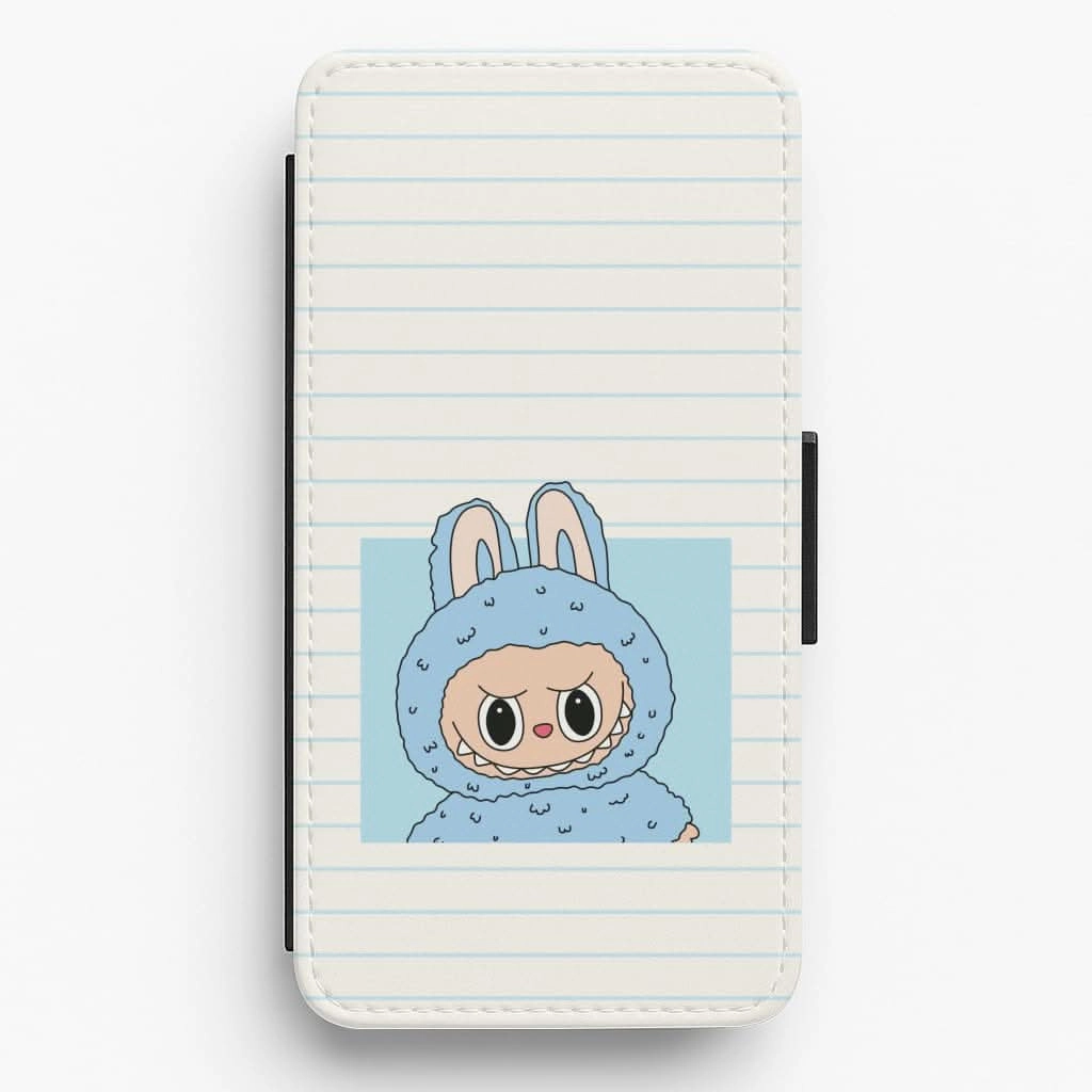 custom design Cute Blue Notebook Monster Flip / Wallet Phone Case