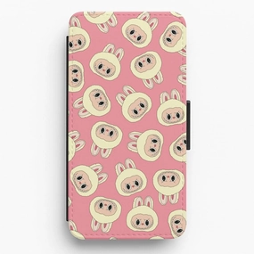 Luxury Texture Cute Cream Monster Face Pattern Flip / Wallet Phone Case