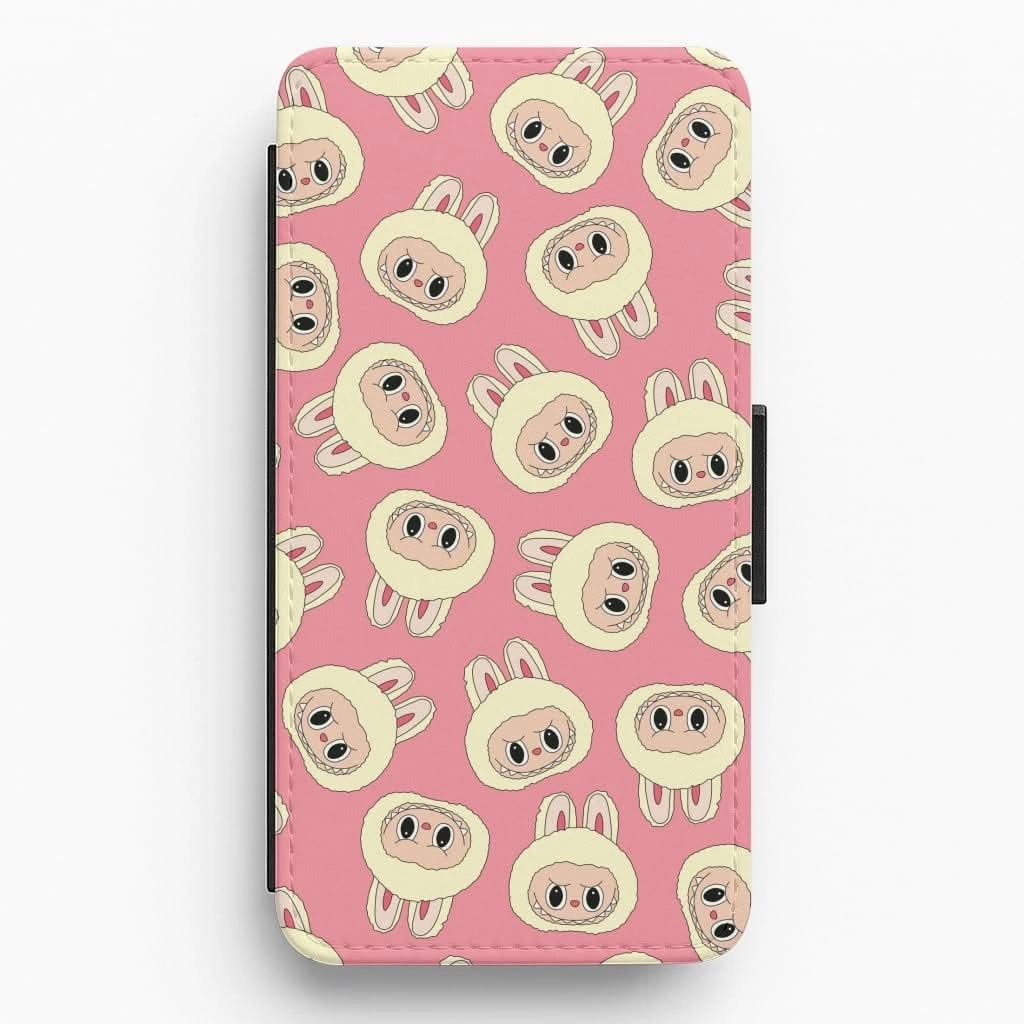 Luxury Texture Cute Cream Monster Face Pattern Flip / Wallet Phone Case
