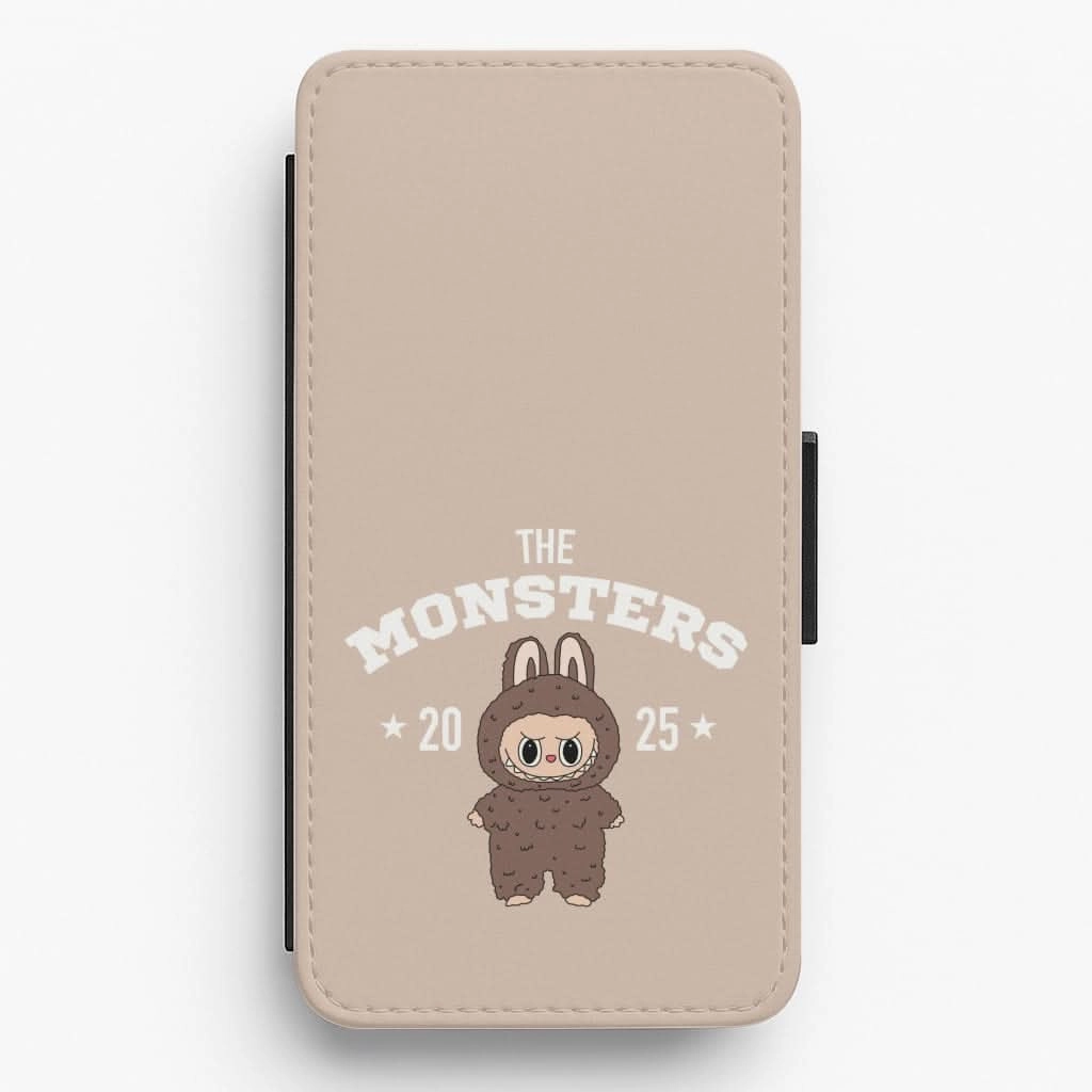 Cute Monster 2025 Biege Flip / Wallet Phone Case Simple Finish