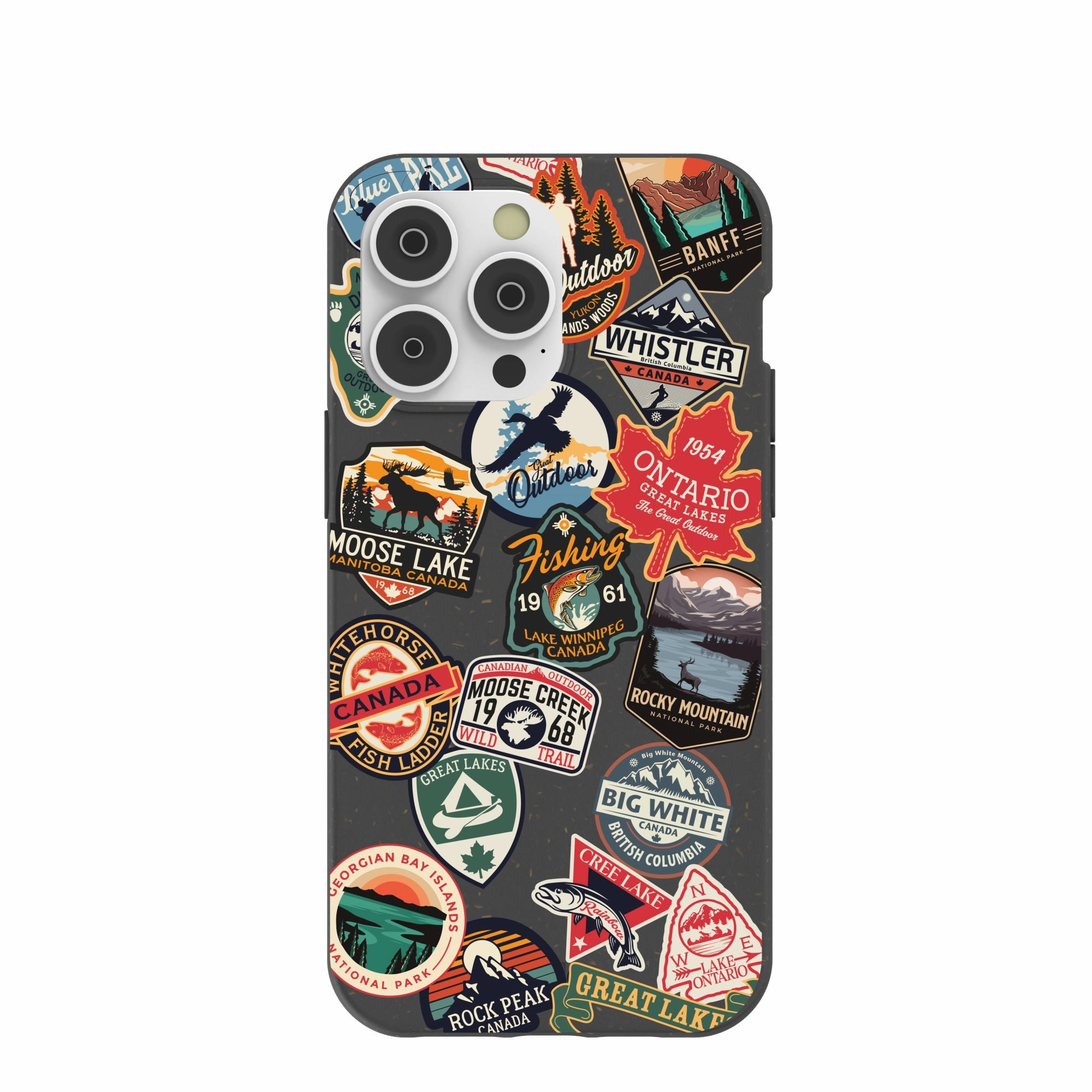 Black Canadian Stickers iPhone 14 Pro Max Case Smooth Finish Lightweight Grip