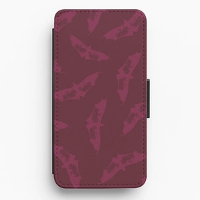 Creative Pattern Dark Pink Bats Pattern Flip / Wallet Phone Case