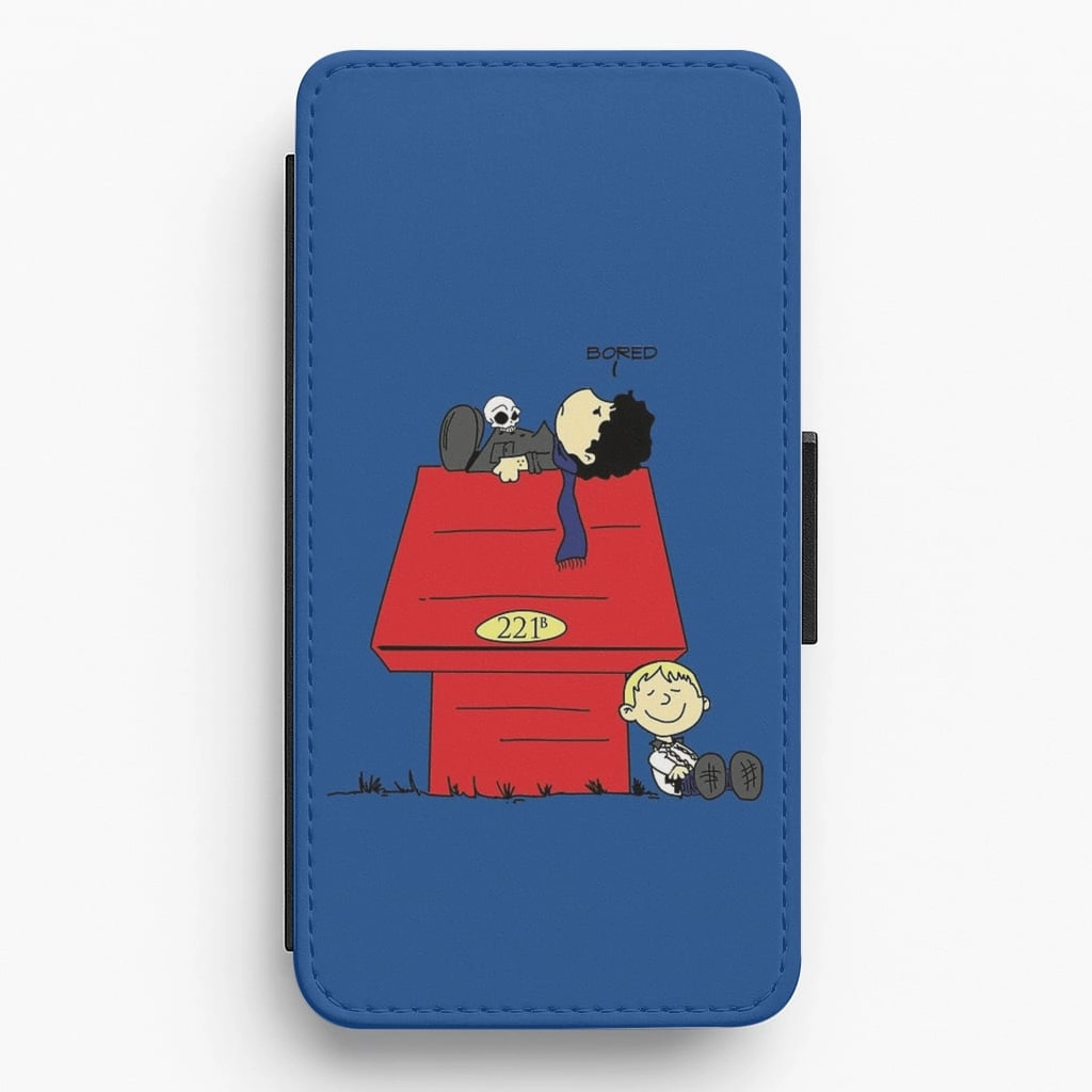 Detective Cartoon Flip Wallet Phone Case Modern Texture Build