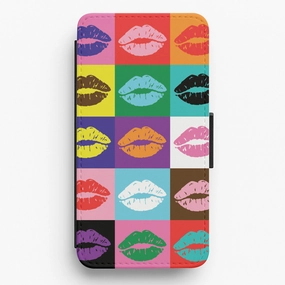 Lips Collage - Pride Flip / Wallet Phone Case Textured Grip Scratch Guard