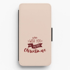 We Wish You A Merry Christmas Quote Flip / Wallet Phone Case Premium Surface Finish Soft Touching