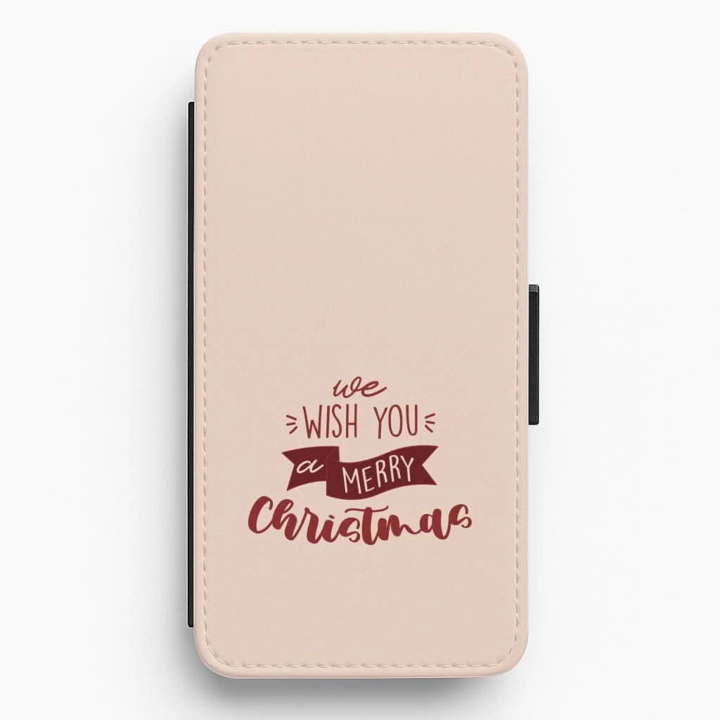 We Wish You A Merry Christmas Quote Flip / Wallet Phone Case Premium Surface Finish Soft Touching