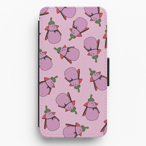 Vampire Vegetable Pattern - Halloween Flip / Wallet Phone Case Protective cover