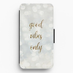 Protective Form Fit Good Vibes Only - Glittery Flip / Wallet Phone Case