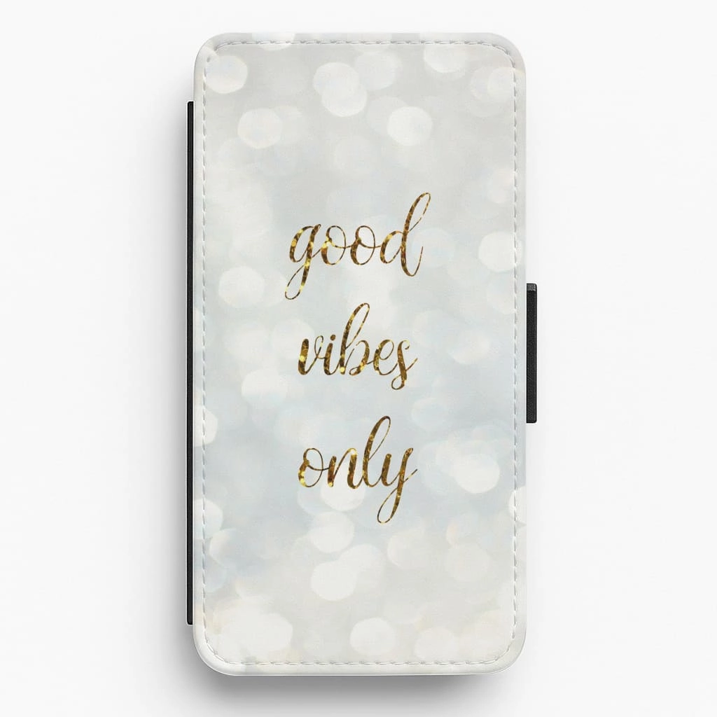 Protective Form Fit Good Vibes Only - Glittery Flip / Wallet Phone Case