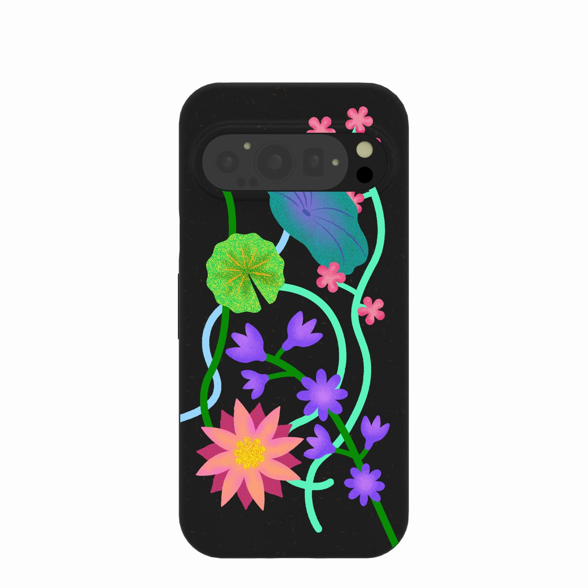 Sleek Feel Soft Detail Black Neon Garden Google Pixel 9/9 Pro Case