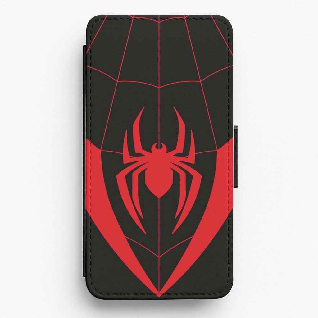 Red And Black Spider Costume  Flip / Wallet Phone Case Rugged Look Creative Texture