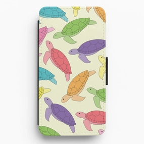 Luxury Texture Design Multi Coloured Turtle Pattern - Sealife Flip / Wallet Phone Case